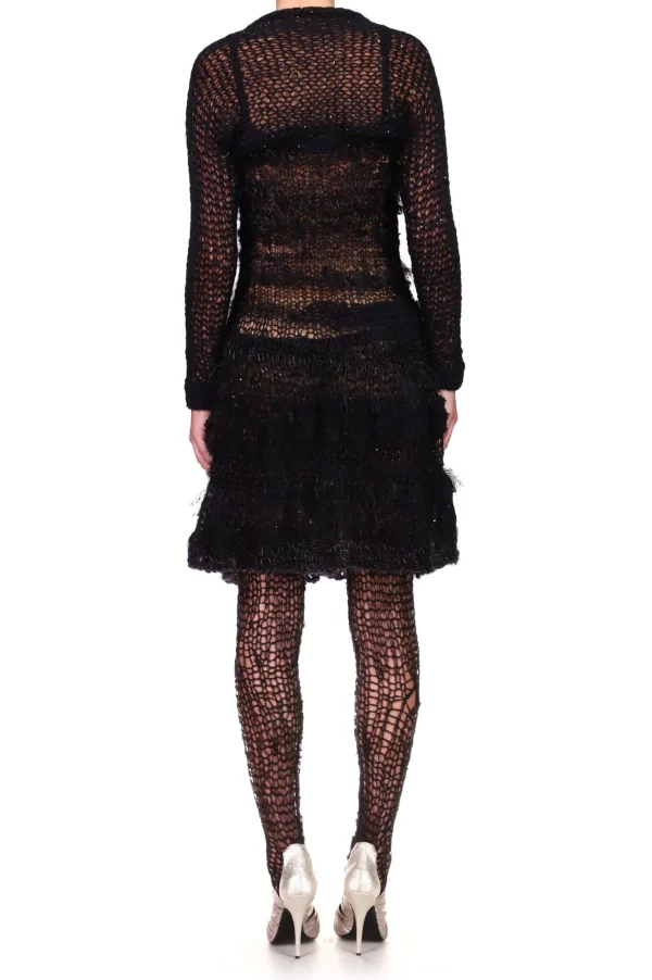 Dresses*Rodarte Black Loose Hand Knit Dress