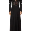 Dresses*Rodarte Black Silk And Lace Bias Long Sleeve Dress