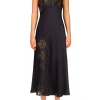 Dresses*Rodarte Black Silk Satin And Lace Bias Slip Dress