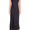 Dresses*Rodarte Black Silk Satin Bias Slip Dress