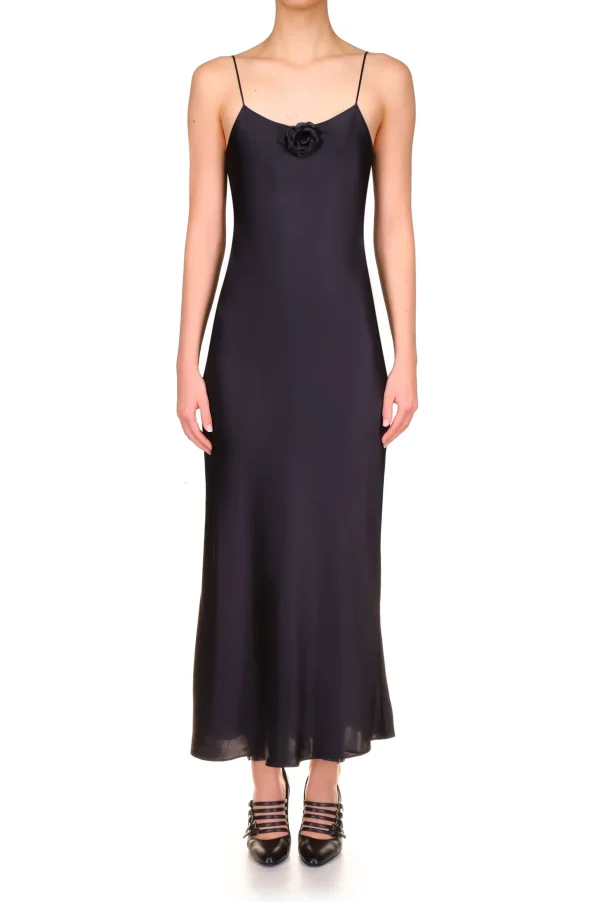 Dresses*Rodarte Black Silk Satin Bias Slip Dress