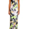 Dresses*Rodarte Cloud And Fairy Printed Silk Satin Bias Slip Dress