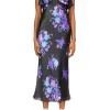 Dresses*Rodarte Floral Printed Satin Charmeuse Bias Slip Dress With Ruffle And Silk Flower Detail