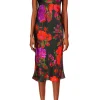 Dresses*Rodarte Floral Silk Satin Halter Dress With Flower