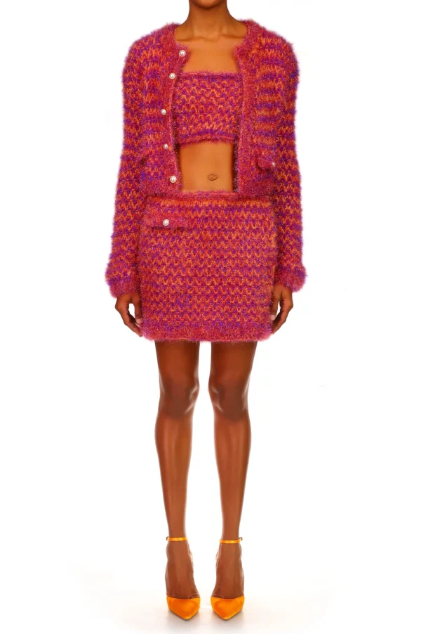 Bottoms*Rodarte Fuchsia And Orange Hand Knit Mini Skirt