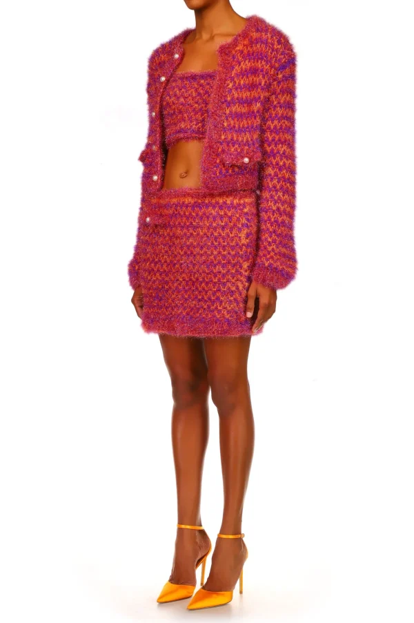 Bottoms*Rodarte Fuchsia And Orange Hand Knit Mini Skirt