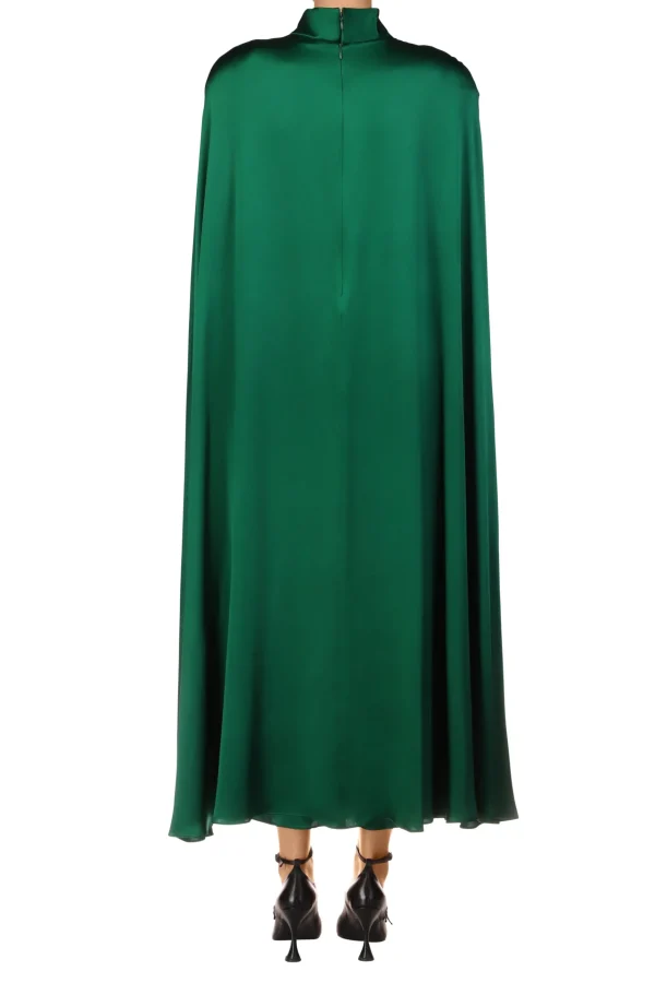 Dresses*Rodarte Green Silk Satin Cape Dress