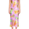 Dresses*Rodarte Lavender Fairy Printed Silk Satin Bias Slip Dress