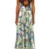 Dresses*Rodarte Mint Floral Lurex Jacquard Dress With Black Lace