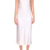 Dresses*Rodarte Off White Silk Satin Bias Slip With Silk Flower