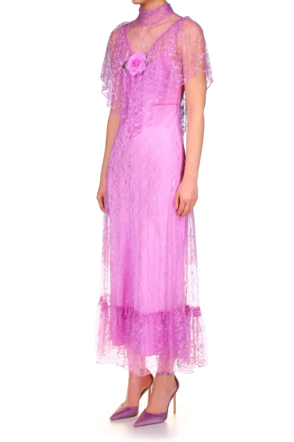 Dresses*Rodarte Orchid Purple Floral Lace Dress