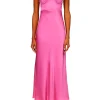 Dresses*Rodarte Orchid Silk Satin Dress With Lace Details