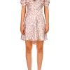 Dresses*Rodarte Pink Floral Printed Silk Dress With Silk Flower