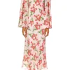 Dresses*Rodarte Pink Tulip Bouquet Printed Silk Capelet With Silk Flower Detail