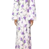 Dresses*Rodarte Purple Iris Printed Silk Satin Capelet