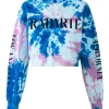 Tie-Dye*Rodarte Radarte Logo Tie Dye Cropped Sweatshirt