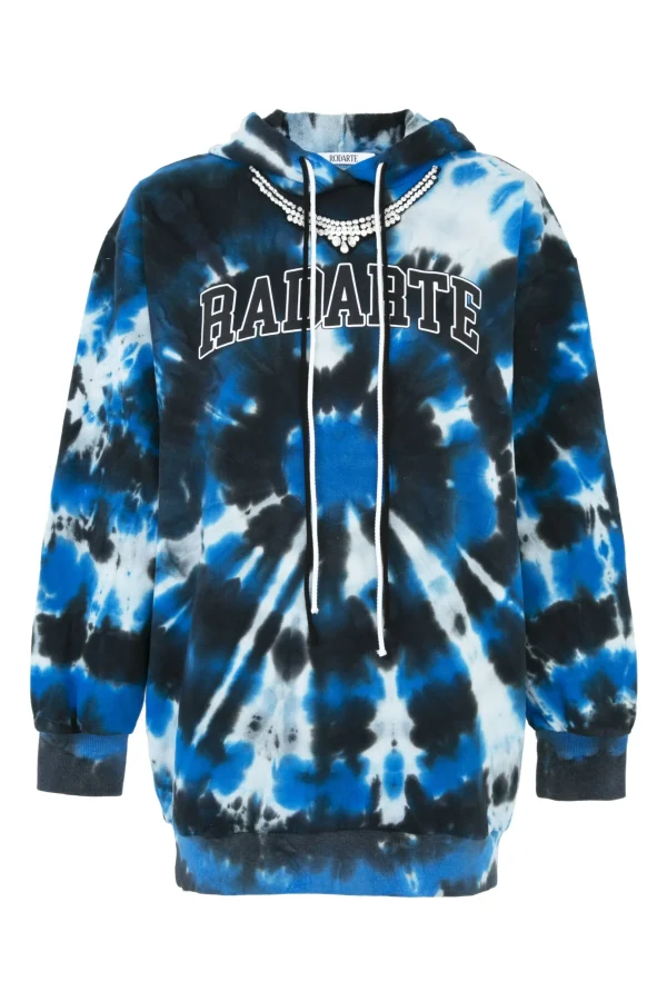 Tie-Dye*Rodarte Radarte Tie Dye Hoodie Dress With Rhinestone Necklace