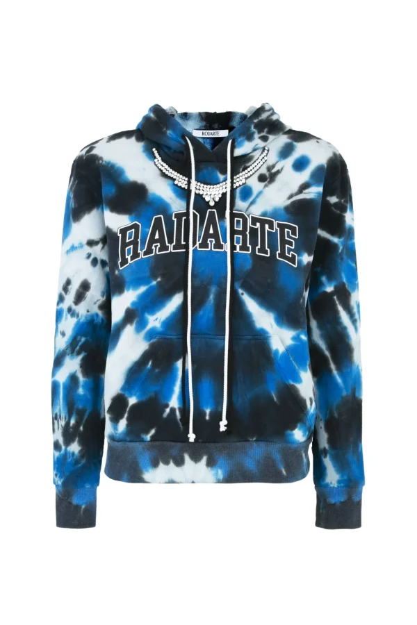 Tie-Dye*Rodarte Radarte Tie Dye Hoodie With Rhinestone Necklace