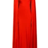 Dresses*Rodarte Red Silk Satin Cape Gown