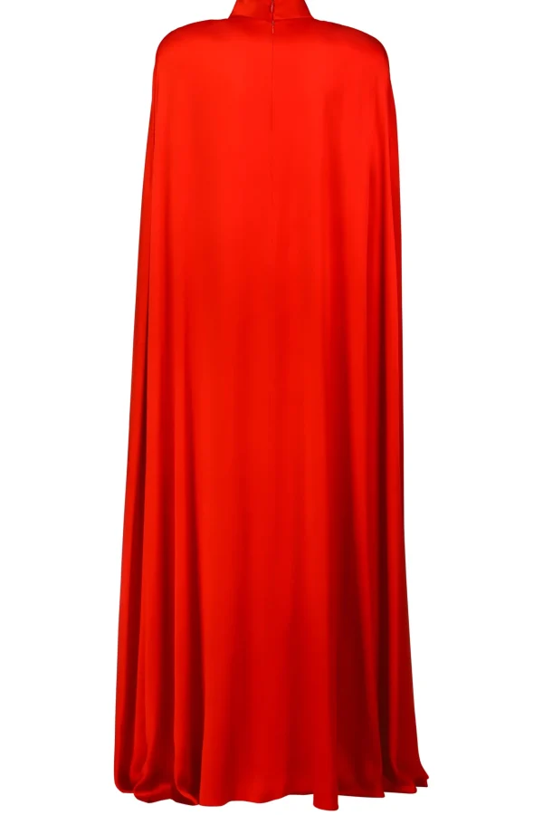 Dresses*Rodarte Red Silk Satin Cape Gown