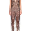 Dresses*Rodarte Silver And Black Glitter Tulle Slip Dress