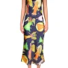 Dresses*Rodarte Starry Sky And Fairy Printed Silk Satin Bias Slip Dress