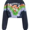 Tie-Dye*Rodarte Tie Dye Mushroom Print Radarte Crop Sweatshirt