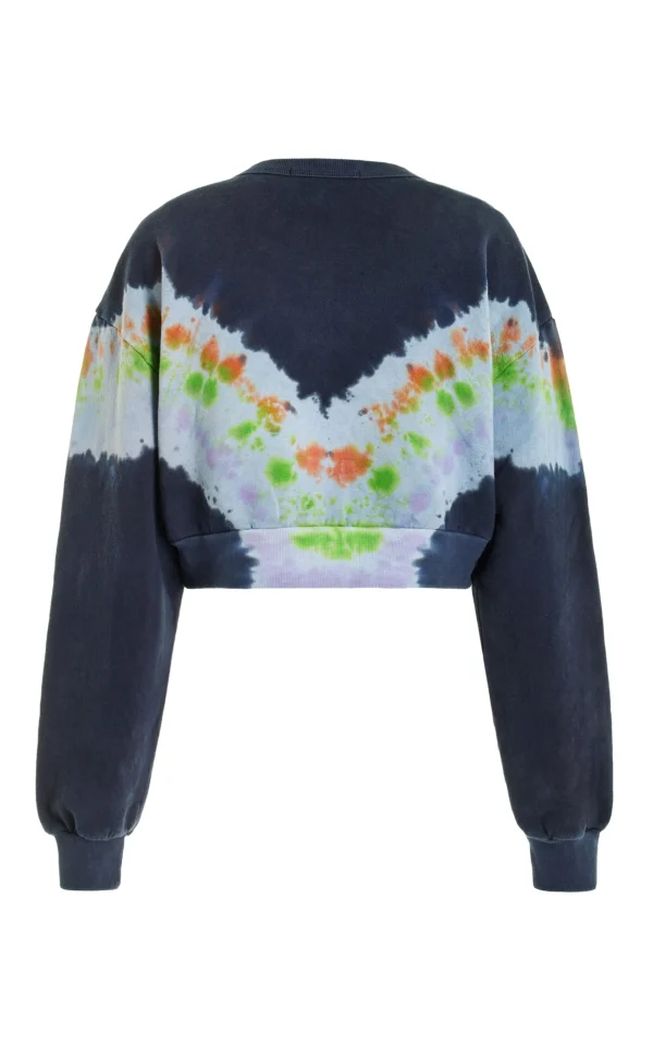 Tie-Dye*Rodarte Tie Dye Mushroom Print Radarte Crop Sweatshirt